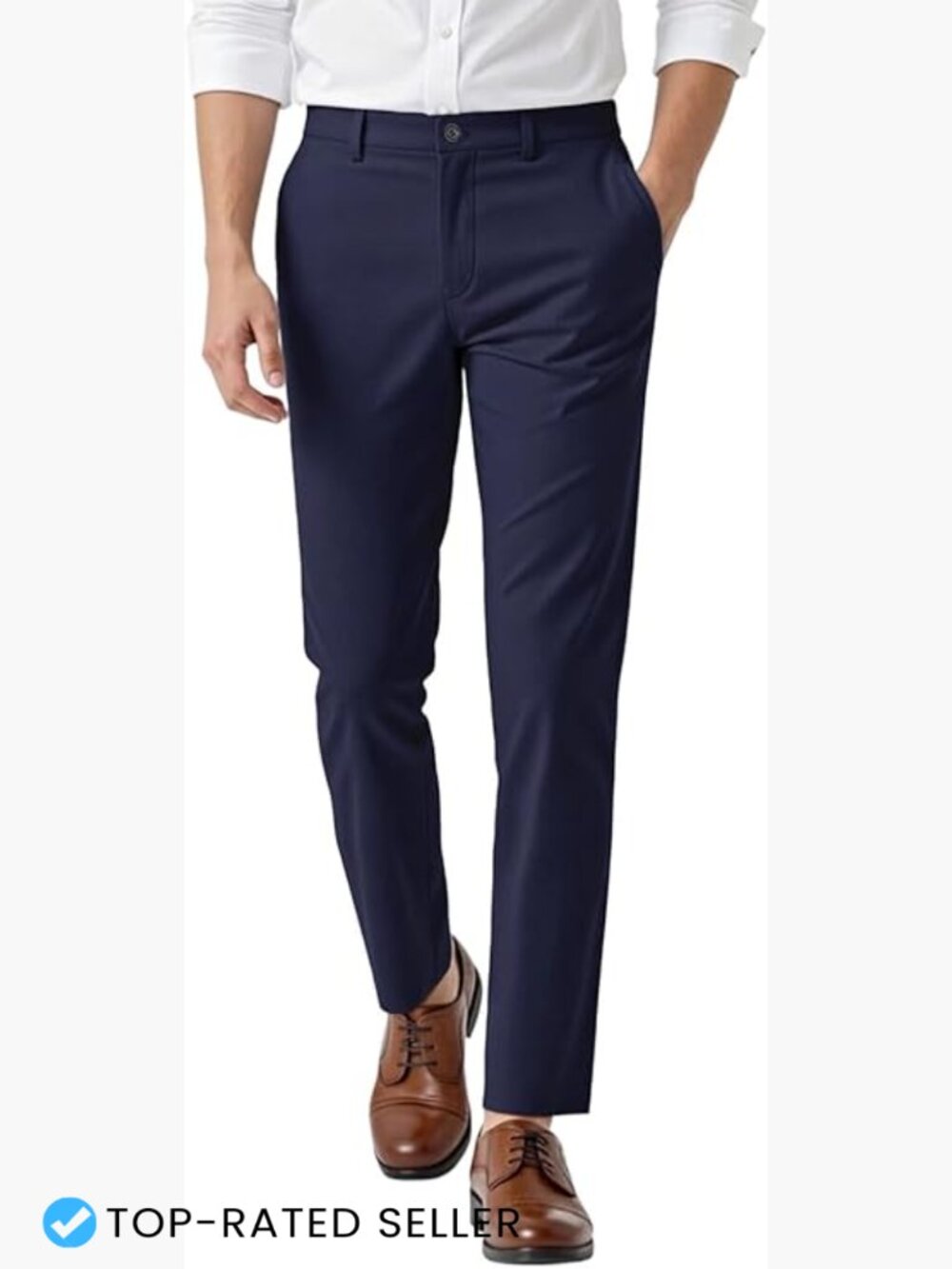 Slim Fit Stretch Dress Pants Business Casual Formal Trousers Modern Tailored